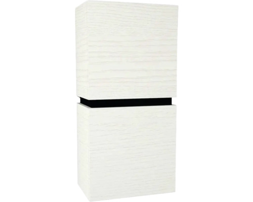Hängeschrank Devo Viva 2.0 rechts 40x84x26 cm strukture white Holzdekor mit 2 Türen Freistehender Briefkasten aus Holz