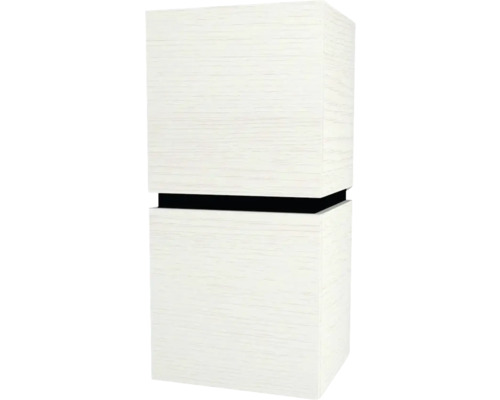 Hängeschrank Devo Viva 2.0 links 40x84x35 cm strukture white Holzdekor mit 2 Türen Moderner quadratischer Waschtischunterschrank