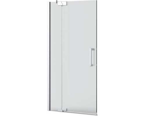 Badewannenfaltwand Jungborn Sette 2-teilig 900x1600 mm Anschlag links Echtglas Klar hell silber mit Stangengriff