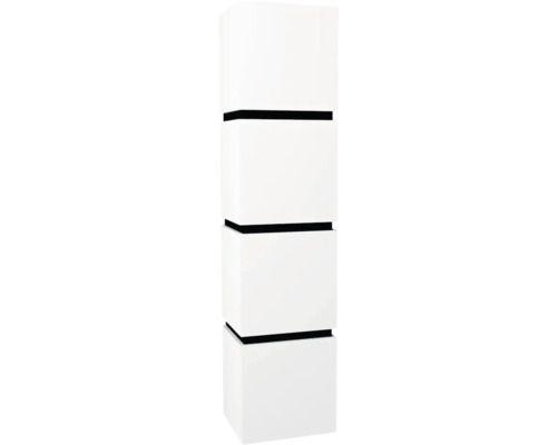 Hochschrank Devo Viva 2.0 40x170x35 cm Anschlag rechts ohne Softclose weiß matt Weiße, stapelbare Pflanzkübel aus Kunststoff