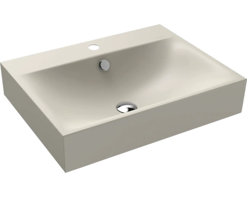 Waschtisch Kalswwei Silenio 60x46 cm warm grey 10 matt emailliert perleffekt Waschbecken aus Keramik für das Badezimmer