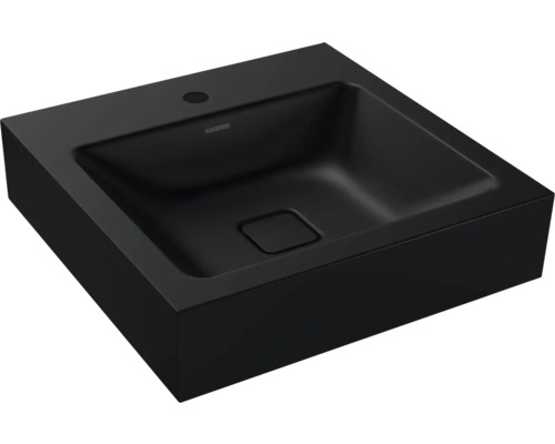 Waschtisch Kaldewei Cono 50x50 cm schwarz matt emailliert perleffekt Schwarzes Aufsatzwaschbecken aus Stahl-Emaille