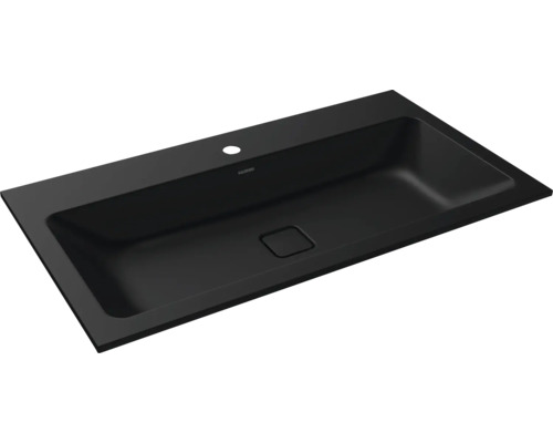 Einbauwaschbecken Kaldewei Cono 90x50 cm cool grey 90 matt emailliert perleffekt Schwarzes Aufsatzwaschbecken mit rechteckiger Form