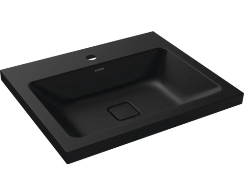 Aufsatzwaschbecken Kalswwei Cono 60x50 cm schwarz matt emailliert perleffekt Schwarzes Kaldewei Waschbecken