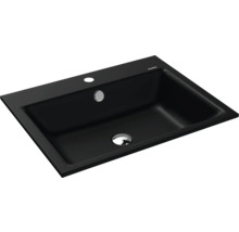 Einbauwaschbecken Kaldewei Puro 60x46 cm schwarz matt emailliert perleffekt