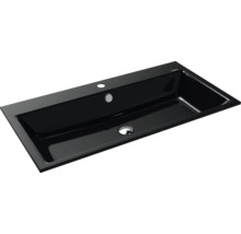 Einbauwaschbecken Kaldewei Puro 90x46 cm schwarz glänzend emailliert perleffekt