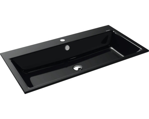 Einbauwaschbecken Kaldewei Puro 90x46 cm schwarz glänzend emailliert perleffekt Schwarzes Aufsatzwaschbecken für das Badezimmer
