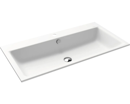 Einbauwaschbecken Kaldewei Puro 90x46 cm alpinweiß matt emailliert perleffekt Rechteckiger Waschtisch aus Sanitärkeramik