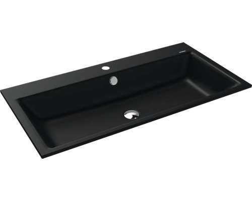 Einbauwaschbecken Kaldewei Puro 90x46 cm cool grey 90 matt emailliert perleffekt Rechteckiges, schwarzes Aufsatzwaschbecken für das Badezimmer