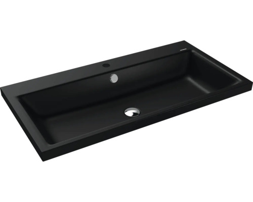 Aufsatzwaschbecken Kaldewei Puro 90x46x4 cm cool grey 90 matt emailliert perleffekt Schwarzes Aufsatzwaschbecken aus Keramik