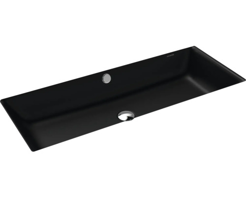 Unterbauwaschbecken Kaldewei Puro 90x38,5 cm schwarz matt emailliert perleffekt Schwarzes Kaldewei Waschtisch