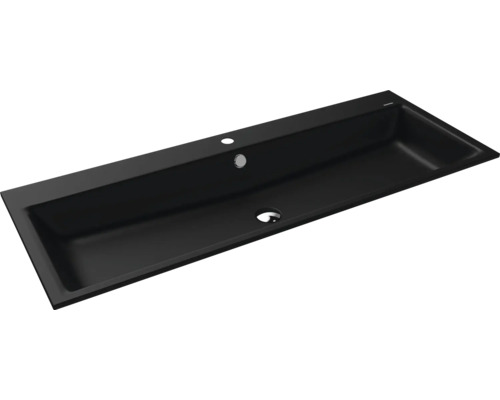 Einbauwaschbecken Kaldewei Puro 120x46 cm cool grey 90 matt emailliert perleffekt Schwarzes Aufsatzwaschbecken aus Keramik mit Hahnloch und Überlauf