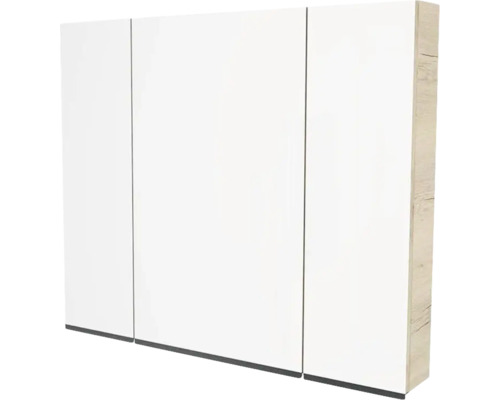 Spiegelschrank Devo Viva 2.0 3-türig 100x15x85 cm oak halifax white