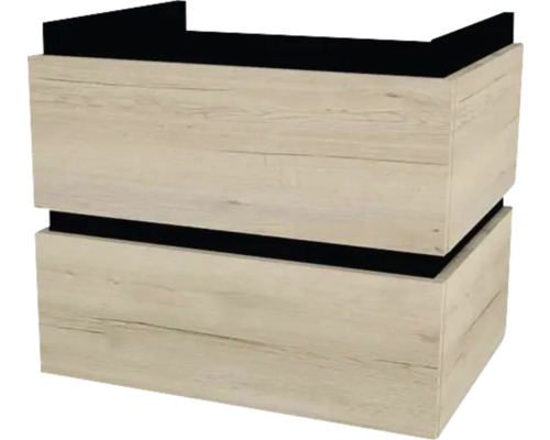 Waschbeckenunterschrank Devo Viva 2.0 59x51x44 cm ohne Waschbecken Holz-Optik Waschbeckenunterschrank mit zwei Schubladen im Holzdekor
