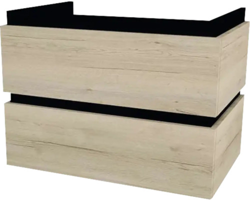 Waschbeckenunterschrank Devo Viva 2.0 69x51x44 cm ohne Waschbecken Holz-Optik Waschtischunterschrank mit zwei Schubladen im Holzdekor