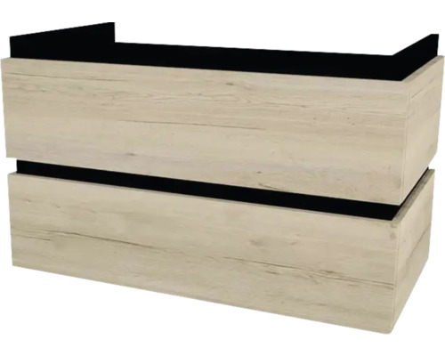 Waschbeckenunterschrank Devo Viva 2.0 84x51x44 cm ohne Waschbecken Holz-Optik Waschtischunterschrank aus Holz mit zwei Schubladen