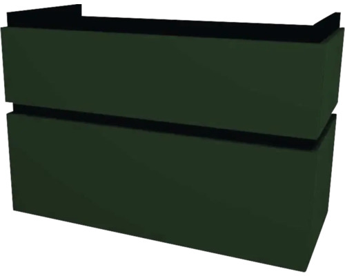 Waschbeckenunterschrank Devo Viva 2.0 97x51x44 cm ohne Waschbecken grün matt Blumenkasten aus Kunststoff, zweistöckig