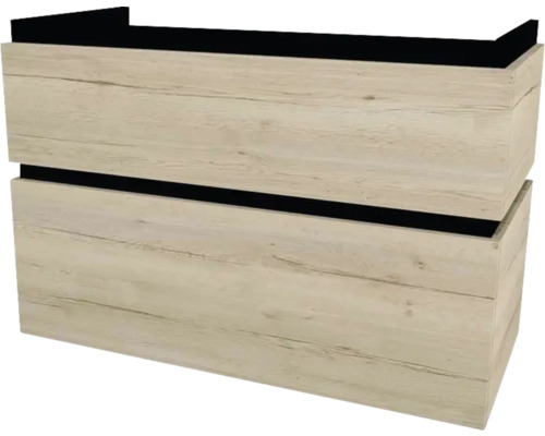 Waschbeckenunterschrank Devo Viva 2.0 97x51x44 cm ohne Waschbecken Holz-Optik Waschtischunterschrank mit zwei Schubladen und Holzoptik