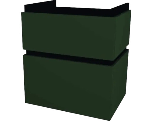 Waschbeckenunterschrank Devo Viva 2.0 59x66x44 cm ohne Waschbecken grün matt Doppelte Pflanzkiste aus Kunststoff