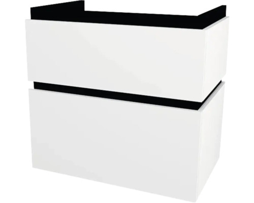 Waschbeckenunterschrank Devo Viva 2.0 69x66x44 cm ohne Waschbecken weiß matt Waschtischunterschrank mit zwei Schubladen