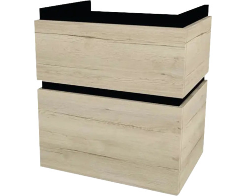 Waschbeckenunterschrank Devo Viva 2.0 59x66x44 cm ohne Waschbecken eiche braun Waschtischunterschrank mit Holzoptik
