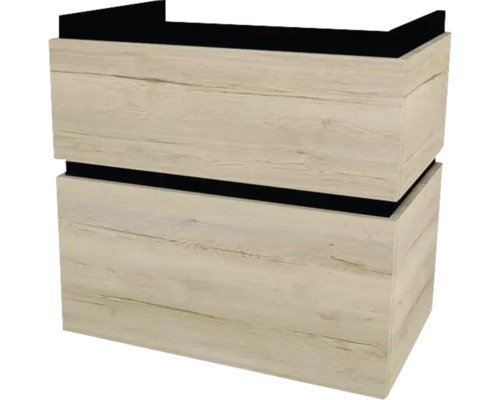 Waschbeckenunterschrank Devo Viva 2.0 69x66x44 cm ohne Waschbecken eiche braun Waschtischunterschrank mit zwei Schubladen in Holzoptik