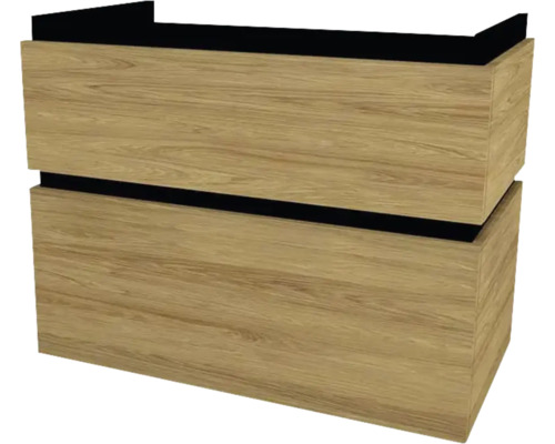 Waschbeckenunterschrank Devo Viva 2.0 84x66x44 cm ohne Waschbecken nuss dunkel Helles Holz Waschbeckenunterschrank mit zwei Schubladen
