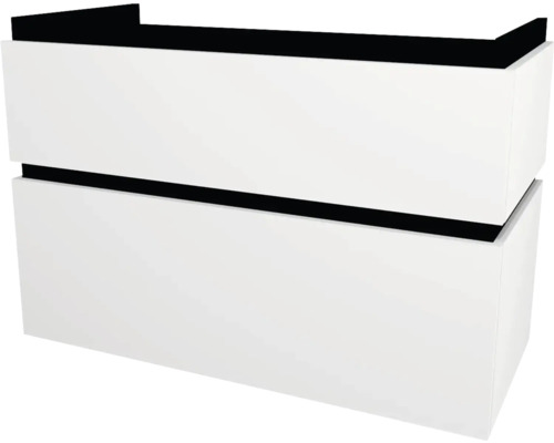 Waschbeckenunterschrank Devo Viva 2.0 97x66x44 cm ohne Waschbecken weiß matt Weißer Waschtischunterschrank mit zwei Schubladen