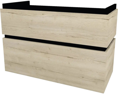 Waschbeckenunterschrank Devo Viva 2.0 97x66x44 cm ohne Waschbecken eiche braun Waschtischunterschrank mit zwei Schubladen und Holzoptik