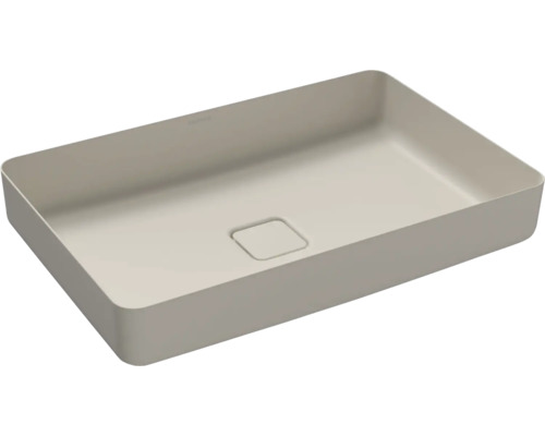 Aufsatzwaschbecken Kalswwei Miena 58x38 cm warm grey 10 matt emailliert perleffekt Rechteckiges Aufsatzwaschbecken aus Mineralguss