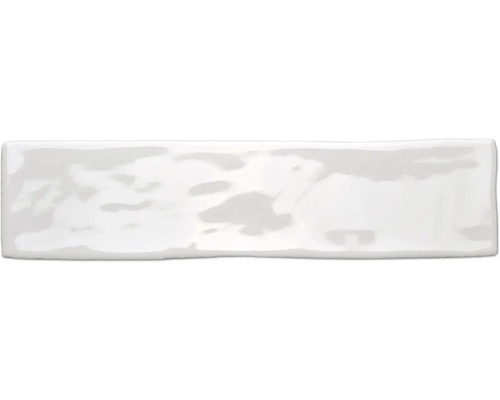 Steingut Wandfliese Loft 7,5x30 cm weiß glänzend