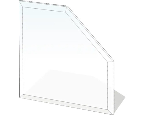 Funkenschutzplatte Lienbacher Glas 5-eckig 110x110 cm mit Fase
