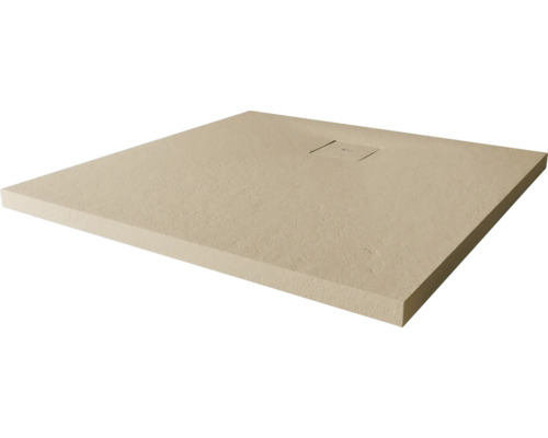 Extraflache Duschwanne Breuer Modern Line Steinoptik Sandstein 100x100x4 cm Quadratische Duschwanne mit Ablauf