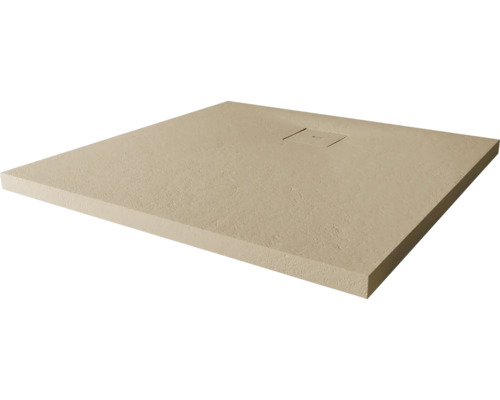 Extraflache Duschwanne Breuer Modern Line Steinoptik Sandstein 120x120x4 cm Quadratische Duschwanne aus Kunststein