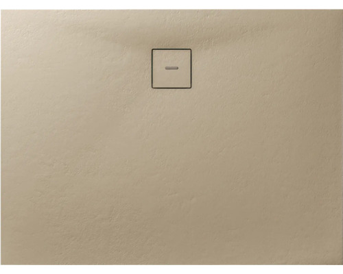 Extraflache Reckteck-Duschwanne Breuer Modern Line Steinoptik Sandstein 140x75x4 cm Duschwanne mit quadratischem Ablauf