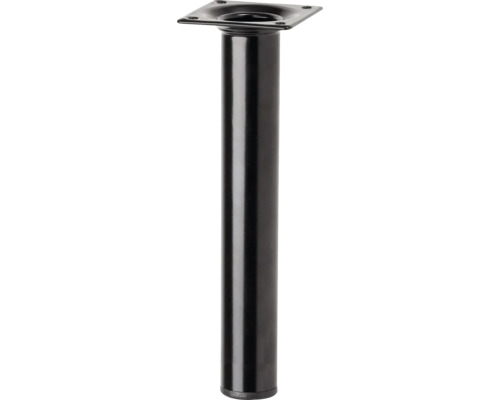 Tarrox Tischbein rund Ø 30 x 200 mm, schwarz Tischbein aus Metall mit Montageplatte