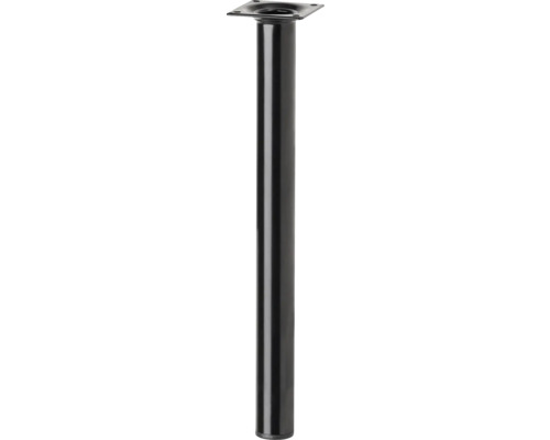 Tarrox Tischbein rund Ø 30 x 600 mm, schwarz Metallmöbelbein mit Montageplatte