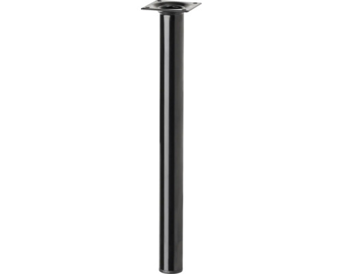 Tarrox Tischbein rund Ø 30 x 500 mm, schwarz Tischbein aus Metall mit Montageplatte