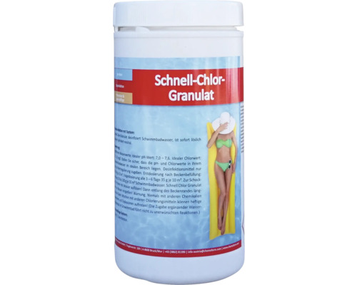 Schnell Chlor Granulat zur Desinfektion von Schwimmbadwasser