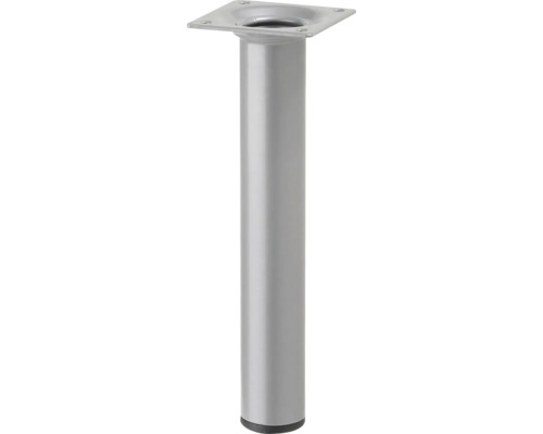 Tarrox Tischbein rund Ø 30 x 100 mm, silber Möbelfuß aus Metall mit Montageplatte