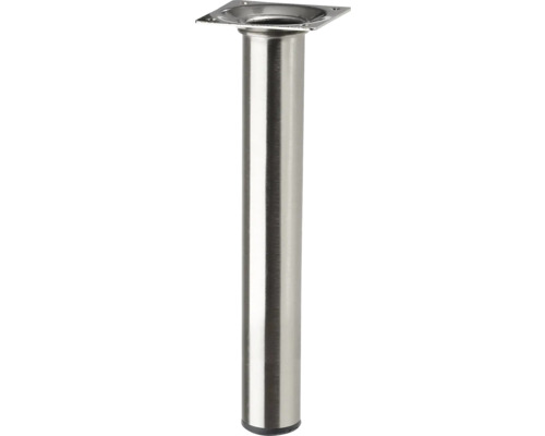 Tarrox Tischbein rund Ø 30 x 100 mm, Edelstahl Dekor Möbelfuß aus Metall mit quadratischer Montageplatte
