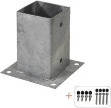 Pfostenträger aus Metall mit Schrauben