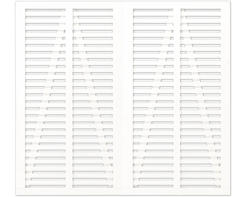 Doppeltor PLUS Harmoni 200 x 180 cm RAL 9010 weiß Fensterladen aus Holz mit Lamellen