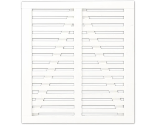 Einzeltor PLUS Harmoni 100 x 107 cm RAL 9010 weiß Weißer Fensterladen aus Holz mit Lamellen