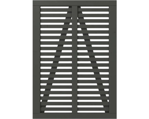 Einzeltor PLUS Harmoni 100 x 140 cm RAL 7022 grau Holztor mit Lamellen und Rahmen