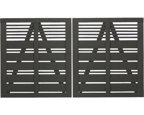 Doppeltor PLUS Silence 200 x 110 cm RAL 7022 grau Zwei Holzzaunelemente mit horizontalen Streben
