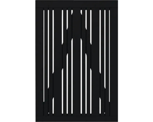 Einzeltor PLUS Tangent 95 x 140 cm RAL 9005 schwarz Dekoratives Zaunelement mit vertikalen Streben