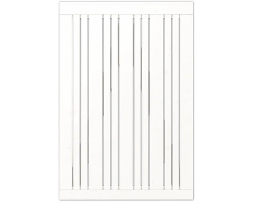 Einzeltor PLUS Tangent 95 x 140 cm RAL 9010 weiß Sichtschutzzaun aus Holz mit vertikalen Latten