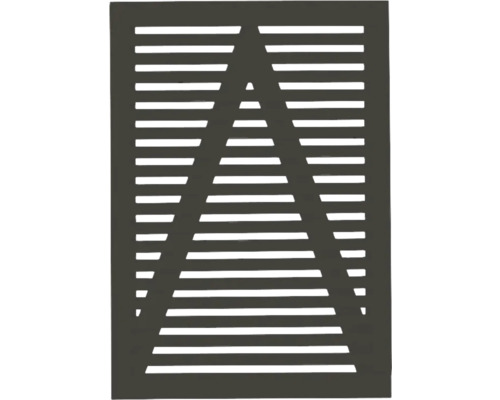 Einzeltor PLUS Tokyo 100 x 140 cm RAL 7022 grau Quadratisches Lüftungsgitter mit Dreiecksmuster