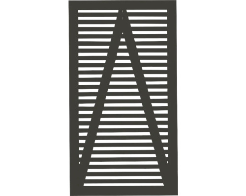 Illustration eines Fensterladens mit horizontalen Lamellen und Dreiecksverstrebung